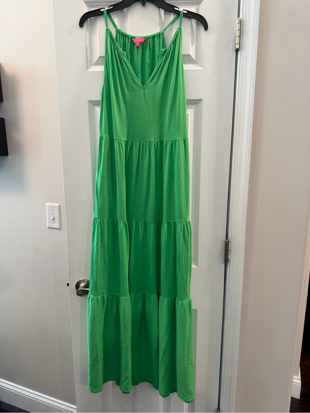 Lilly Pulitzer Women's Green Tiered Maxi Dress - Sleeveless V-Neck